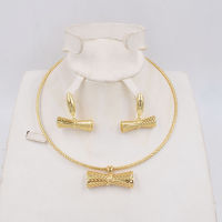 High Quality Ltaly 750 Jewelry Set For women butterfly Design Necklace Earrings Fashion Gold Color Party Jewelry