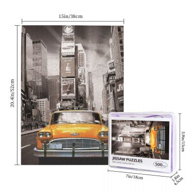 New York Yellow Cab Wooden Jigsaw Puzzle 500 Pieces Educational Toy Painting Art Decor Decompression toys 500pcs