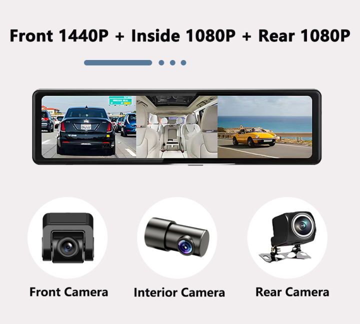 กล้องติดรถยนต์3-chs-dash-cam-กระจกมองหลัง-fhd-1440p-กล้องบันทึกวิดีโอรถยนต์บลูทูธพร้อมไวไฟไร้สาย