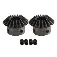 CNBTR 2 pcs 1.5 โมดูลัส 12 มม. เส้นผ่านศูนย์กลางรูเงิน 20 T 45 เหล็กเรียว Bevel Gear Wheel Top Screw-BIANO