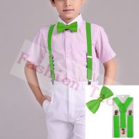 2 PCS Green Children Kids Bowtie Boys Suspenders Butterfly Braces Sets Wedding Party Kids Bow tie Wtr0003a01 Boys Clothing