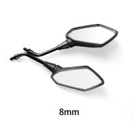 2Pcs 8mm 10mm Motorcycle Mirror Black Electromobile Handle Bar End Rearview Side Mirrors for Motor Scooter E-Bike Accessories