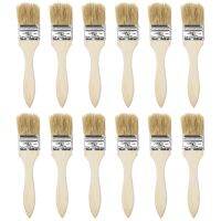 uxcell 12 Pcs 2.5 Inch Paint Brush Natural Bristle Flat Edge with Wood Handle Wall Treatment Tool for Paint  Varnishes  Glue Paint Tools Accessories