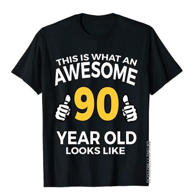 90th Birthday Long Sleeve T Shirt Funny 90 Years Old Gifts Men Faddish Printing Tops &amp; Tees Cotton T Shirts Custom