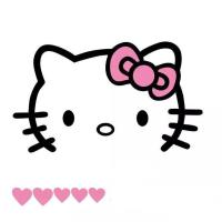 สติ๊กเกอร์ ตัด ลายเส้น Hello Kitty สติ๊กเกอร์ คิตตี้ แมว แต่ง รถ Sticker Vinyl Decals ขนาด 20 หรือ 32ซม หน้าคิตตี้ หัวใจ 7 ดวง