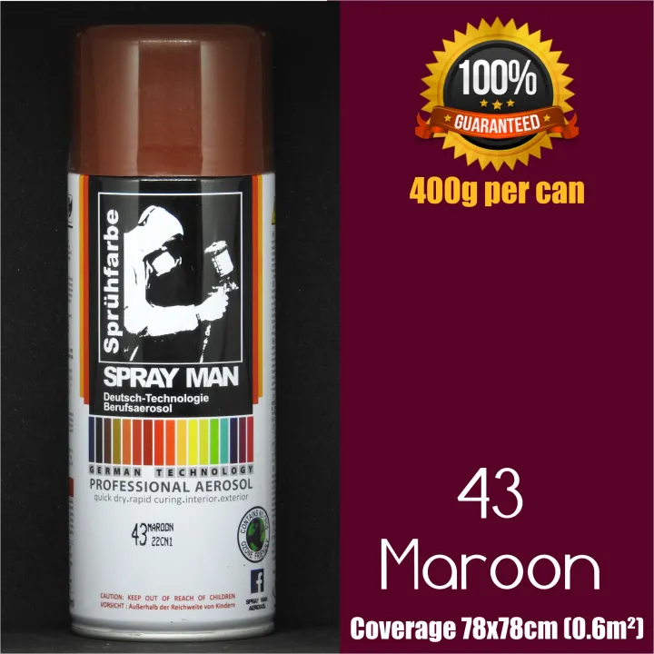 Aerosol spray paint Spray Man 43 Maroon 400ml Lazada