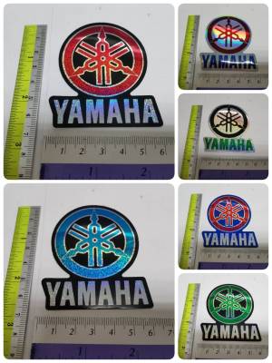 สติ๊กเกอร์ PVC เกล็ดวาว โลโก้ ยามาฮ่า logo YAMAHA logo sticker logo ติดรถ แต่งรถ สวย งานดี