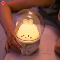 ✧✻ ?READY STOCK? LED Night Light Space Capsule Cute Cat Rabbit Lamp kawaii For Kid Baby Children Bedroom Bedside Decor Light Soft Warm Gift Lamps