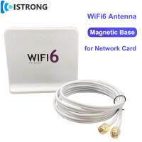 WiFi6 Omni เสาอากาศ2.4กรัม5.8กรัม Dual Band เครื่องขยายเสียง8dBi WiFi มือถือเพิ่มความแรงสัญญาณฐานแม่เหล็กสำหรับการ์ดเครือข่ายเราเตอร์โมเด็ม