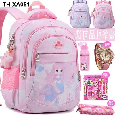 High-value schoolbags for primary school students first and second grade girls light weight reduction spine protection princess cute childrens backpack girls