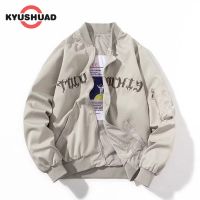 KYUSHUAD ซิปคอเบสบอลของผู้ชาย ซิปแบบลำลองหลวมเสื้อแจ็คเก็ตลำลอง