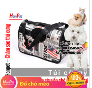 Hoàn tiền 6% Hanpet - Túi Cứng Màu cờ mỹ Vải dày Túi Vận chuyển chó mèo