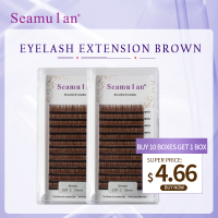 Eyelash extension brown Individual eyelash mix length Colored eyelashes brown mink lashes Eyelash Extension makeup faux cils Cables Converters