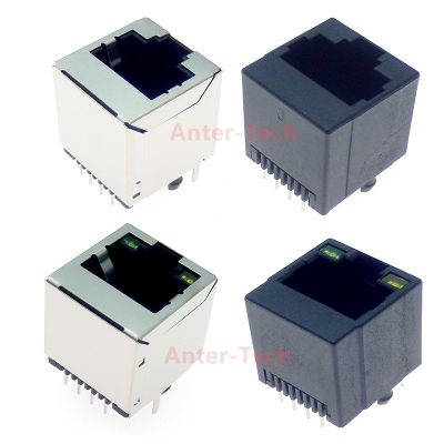 ☫ 5PCS RJ45 network socket female 5224 8P8C in-line vertical RJ45 180 degree full plastic