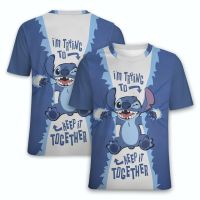 Funny Disney T-Shirts Lilo and Stitch Cartoon Anime 3D Print Men Women Casual Fashion Oversized T Shirt Kids Boy Girl Tees Tops