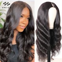 【jw】✤  UNice Hair U Part Wig Affordable Human Wigs Best Peruvian 3 x1  Machine Made Middle