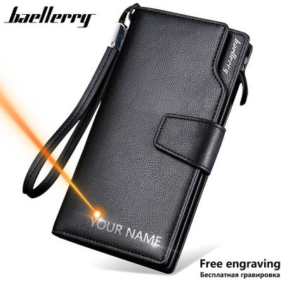 （Layor wallet）  Baellerry Men Wallets Long Style High Quality Card Holder Male Purse Zipper Large Capacity Brand PU Leather Wallet For Men