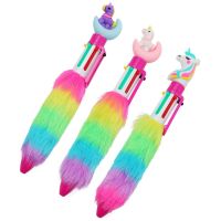 Gel Pen Fluffy Plush Unicorn Ballpoint Pens Scrapbooking Fun Markers Decorative Kids Shaped Pencils Pens