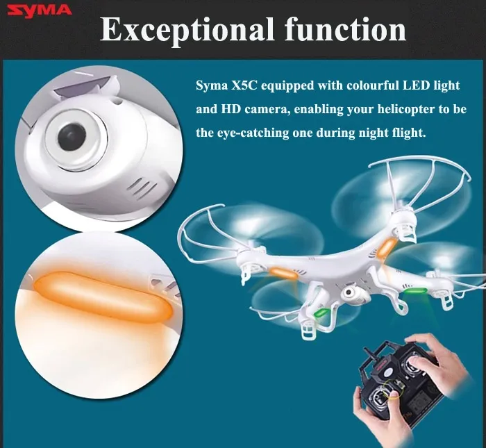 drone syma x5c com camera hd 6 axis 2 4ghz