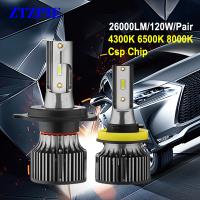 [ANYA Auto Parts] ZTZPIE 26000LM 6500K HB3 HB4 9005 9006 H1 H8 H7 H4 H11 H9หลอดไฟไฟหน้ารถ Led CSP ชิปโคมไฟ120W/60W 12V