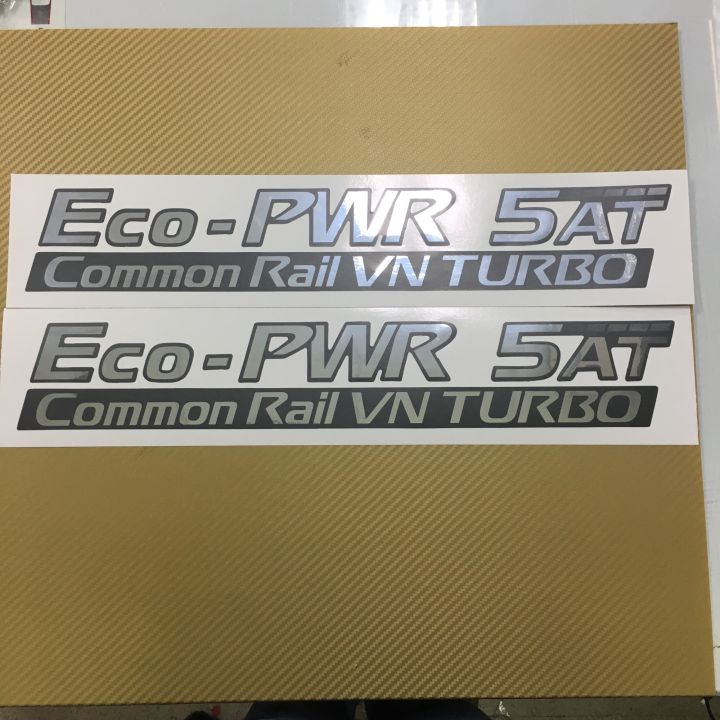 สติ๊กเกอร์ Eco- PWR 5AT ติดข้างประตู NISSAN นาวารา สีฟอยเงิน ราคาต่อชุด มี 2 ชิ้น