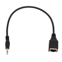 สายสัญญาณเสียงสเตอริโอ DC3.5mm เป็นซ็อกเก็ต RJ45อะแดปเตอร์อีเทอร์เน็ตสายสัญญาณเสียง-ความยาว31ซม.