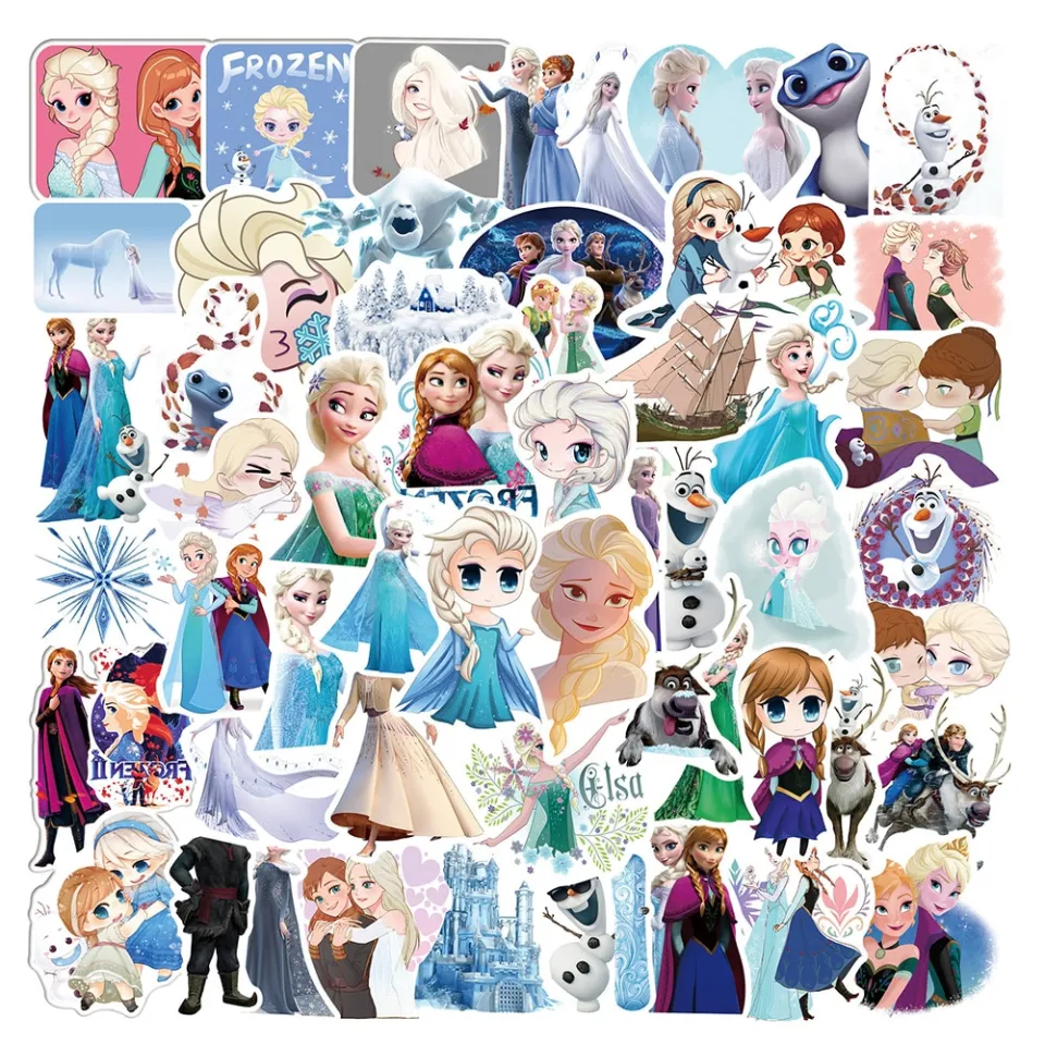 10/30/50pcs Disney Cartoon Frozen Stickers Anna Elsa Princess