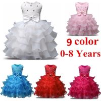 Baby Christening Gowns Girls Dress Kids Ruffles Lace Dresses Girls Princess Wedding Party Tutu Dress