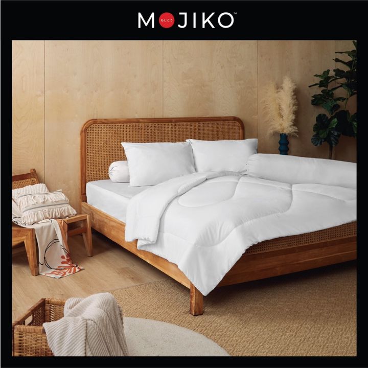 mojiko-ผ้าปูที่นอน-ปลอกหมอนหนุน-ข้าง-รุ่นextra-6ฟุต-5ฟุต-3-5ฟุต-สีพื้น