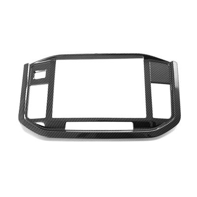 Car Carbon Fiber Center Console Dashboard Navigation Frame Panel A/C Outlet Cover Trim Panel for Ford F150 2022 2023