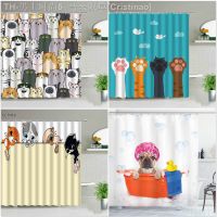 【CW】❀✢◕  Printed Shower Curtain Cartoon Scenery New Year Fabric