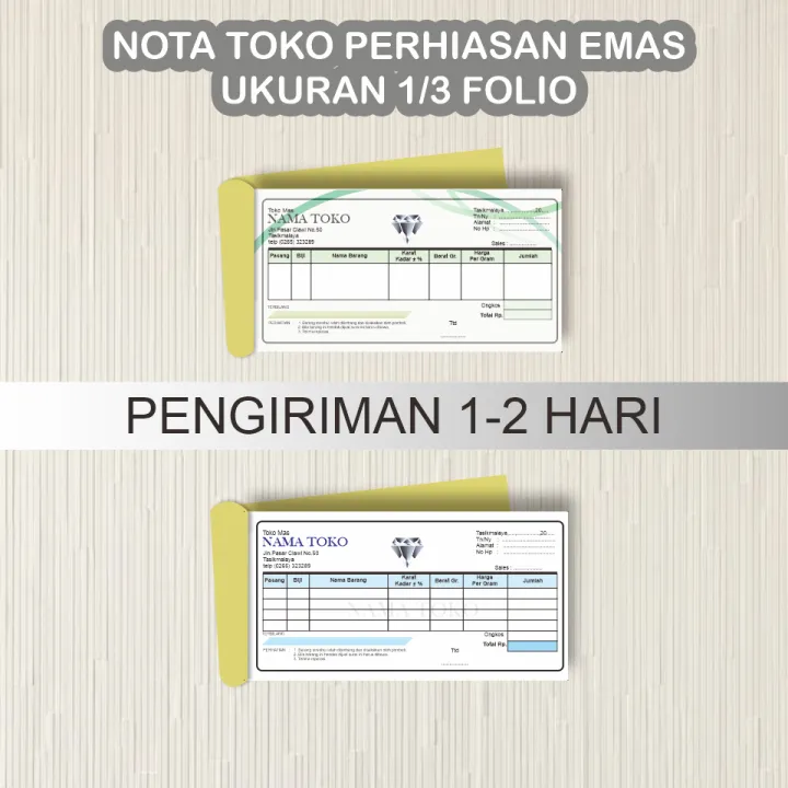 Nota Toko Mas Ukuran 1 3 Folio 1ply Dan 2ply Gratis Design Lazada Indonesia