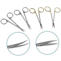 Ophthalmic Serrated Scissors Curved Straight Head Ophthalmic Eye Instrument