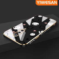 YIWESAN เคสสำหรับ Oneplus 8 8 8 Pro 8T เคสข้าวปั้นหมีแพนด้าน่ารักลายกรอบสี่เหลี่ยมจัตุรัสใหม่เคสซิลิกาเจลนิ่มกันกระแทกเคสมือถือฝาครอบป้องกันเลนส์กล้องถ่ายรูปรวมทั้งหมด