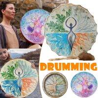 ☊ Vegan Shaman Drum Handmade Crafts Alchemical Moon Drum Desktop Ornament Sound Healing Tool for Spiritual Music Meditation