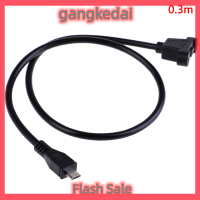 Gangke ไมโคร USB 2.0ตัวผู้เป็นคอนเนคเตอร์ตัวเมียสายอะแดปเตอร์พร้อมรูยึดแผง