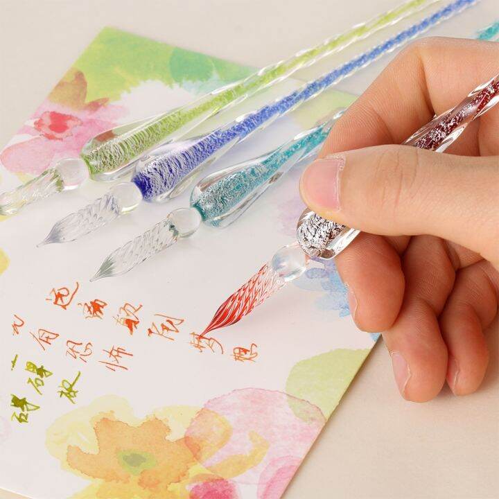 【GOOD】 1 Pc 0.7mm Glass Drip Pen Vintage Glass Dip Dipping Pen
