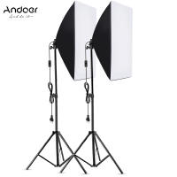 Andoer Studio Photography Softbox Kit With 50X70Cm Softbox * 2 + 2M Metal Tripod Stand * 2 For Live Streaming Portrait Product Photo Video