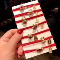 [COD] Year of the Ox hair ring zodiac year red head bracelet dual-use new creative accessories to attract wealth and cute calf