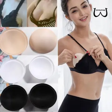 2pairs/Set (Apricot+Black) Bra Insert Pads For Sports Bras, Swimsuits,  Push-Up Replacement Thick Cup Pads For Women