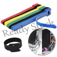 【Ready Stock】 ☫◎ B40 20Pcs Reusable Cable Cord Nylon Strap Tie Wire / Computer Data Cable Loop Cable Ties / Wire Wrap Tape Belt / Desk Cable Tidy Organiser Tool