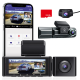 กล้องติดหน้ารถยนต์หน้าปัด M550 2K + 1080P + 1080P แผงหน้าปัดรถยนต์3แชนเนล DVR กล้องวิดีโอกลางคืนมี GPS Wi-Fi ในตัวพร้อมการ์ด32GB