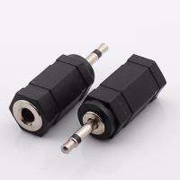 5pcs 2.5mm 2 Pole Audio Mono Plug to 3.5mm Female Socket Black Adapter for Phone Headset