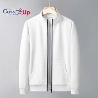 Cozy Up New Long Sleeve Bomber Jackets Solid Color Stand Collar Zip Access