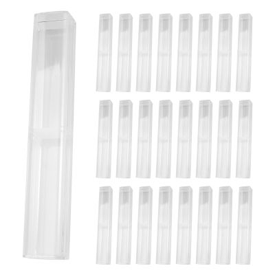 25Pcs Plastic Clear Pen Case Gift Empty School Office Collection Set Pen Container Storage for Fathers Day Mothers Day