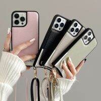 เคสศัพท์แบบสายคล้องในแนวทแยงแบบเดียวกับดารา การ์ดเหมาะสำหรับ Apple 15 รุ่นหางปลา TPU ซองหนังศัพท์มือถือ