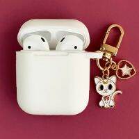 เคสซิลิโคนตกแต่งรูปหัวใจแมวน่ารักสำหรับ Apple Airpods 1 2อุปกรณ์เสริมฝาครอบป้องกันหูฟังบลูทูธกล่องใส่กระเป๋าหูฟัง