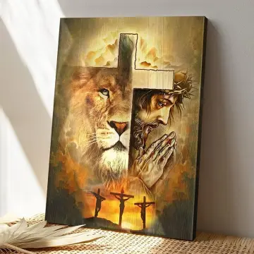 Abstract art, Jesus painting, Watercolor lion head, Lion of Judah