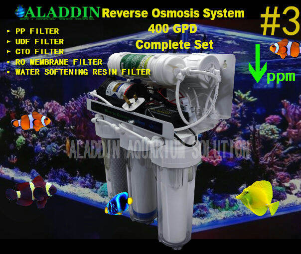 400 GPD 3 RO Water Filtration System (Reverse Osmosis System) For Reef