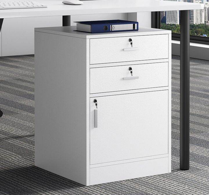 pexmon 3 Tiers Wooden Office File with lock storage